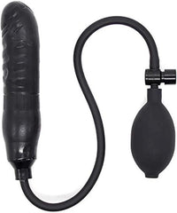 Şişebilen Pompalı Damarlı Anal Plug Siyah - BDM1816