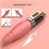 Şişirilebilir İleri Geri Hareketli USB Manyetik Şarjlı 23 cm İleri Geri Hareketli Titreşimli Dildo - Jose - BDM1627