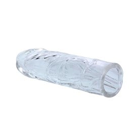 14 cm Damarlı Uzatmalı Şeffaf Silikon Penis Kılıfı - B1003