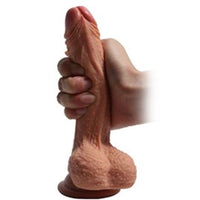 18,5 cm Belden Bağlamalı Çift Katmanlı Realistik Dildo Penis Set - FA-6135B