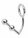 Çelik Penis Halkalı Anal Plug Çift Boğumlu - SM438