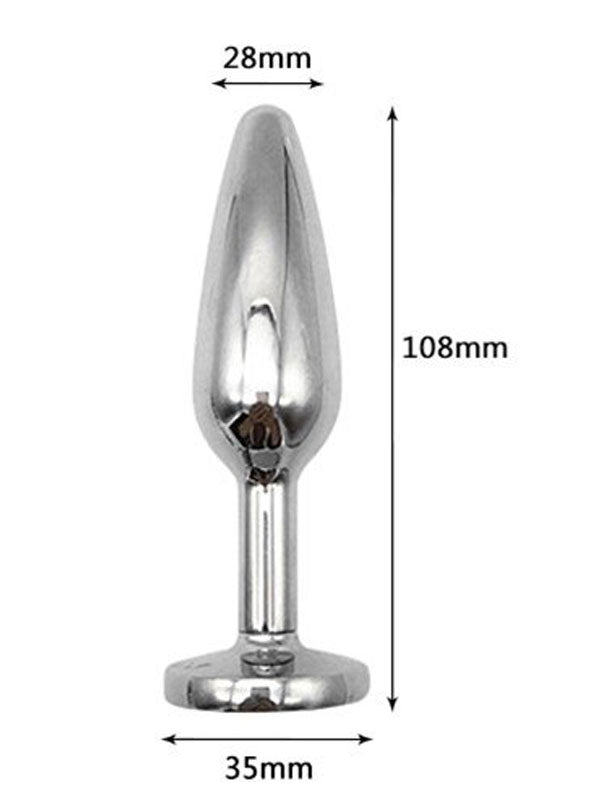 NOXXX Steel Metal Jeweled Taşlı Çelik Anal Plug 11 cm - 401018