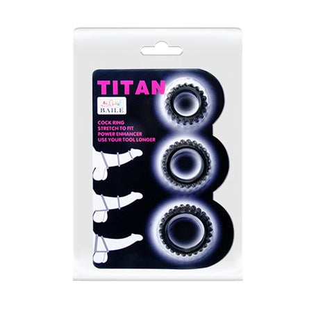 Titan 3'lü Tırtıklı Penis Halkası - BDM2143