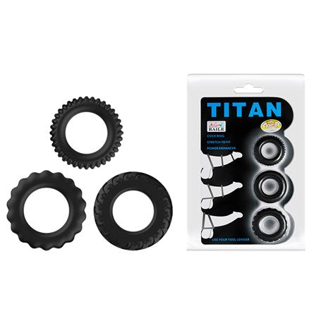 Titan 3'lü Tırtıklı Penis Halkası - BDM0148