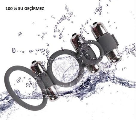 Triple Üçlü Titreşimli Silikon Penis Halkası - BDM4002