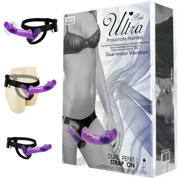 Ultra Passionate Harness Çift Başlı Çift Motorlu Vibratör - FA-022060-1