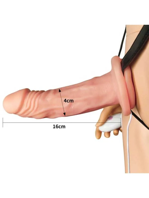 İçi Boş Belden Bağlamalı Titreşimli Penis 16.5 cm - LV3002