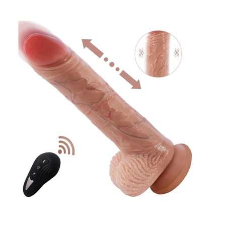 USB Manyetik Şarjlı 20 cm İleri Geri Hareketli Titreşimli Dildo - BDM1311