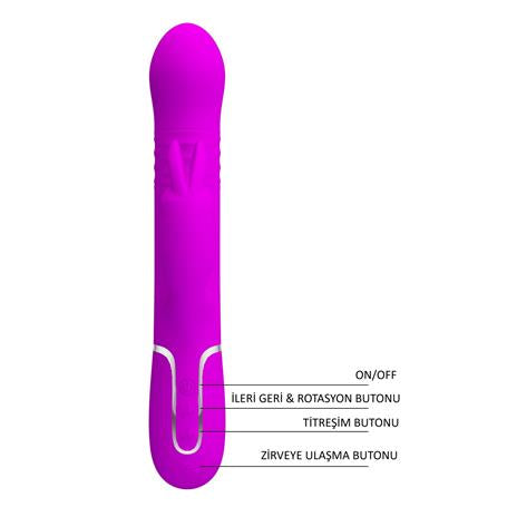 USB Manyetik Şarjlı 7 Titreşim 4 İleri Geri & 4 Rotasyon Fonksiyonlu Teknolojik G-Spot Vajinal Vibratör - BDM1357