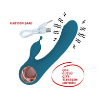USB Şarjlı 10 Fonksiyonlu Klitoris Uyarıcılı Teknolojik Vibratör - Lilo - BDM1136