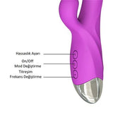 USB Şarjlı 10 Fonksiyonlu Klitoris Uyarıcılı Teknolojik Tavşan Vibratör - BDM1810