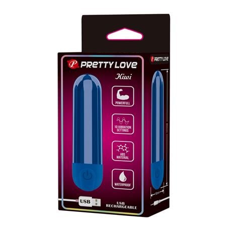 USB Şarjlı 10 Fonksiyonlu Mavi Renkli Teknolojik Vibratör - Kiwi - BDM1588