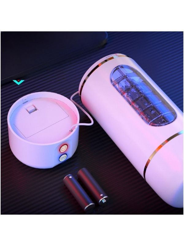 USB Şarjlı 10 Mod Titreşimli Sesli Akıllı Mastürbatör Beyaz - C-LL-2318-A