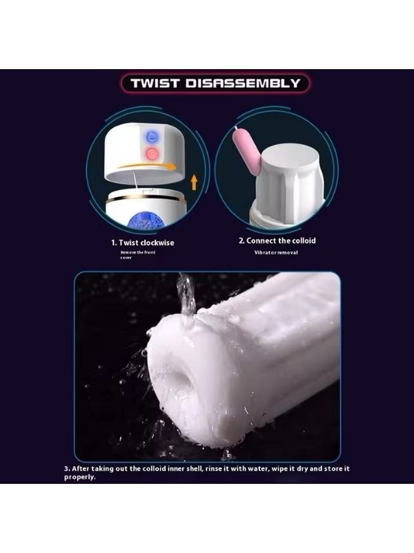 USB Şarjlı 10 Mod Titreşimli Sesli Akıllı Mastürbatör Siyah - C-LL-2318-B