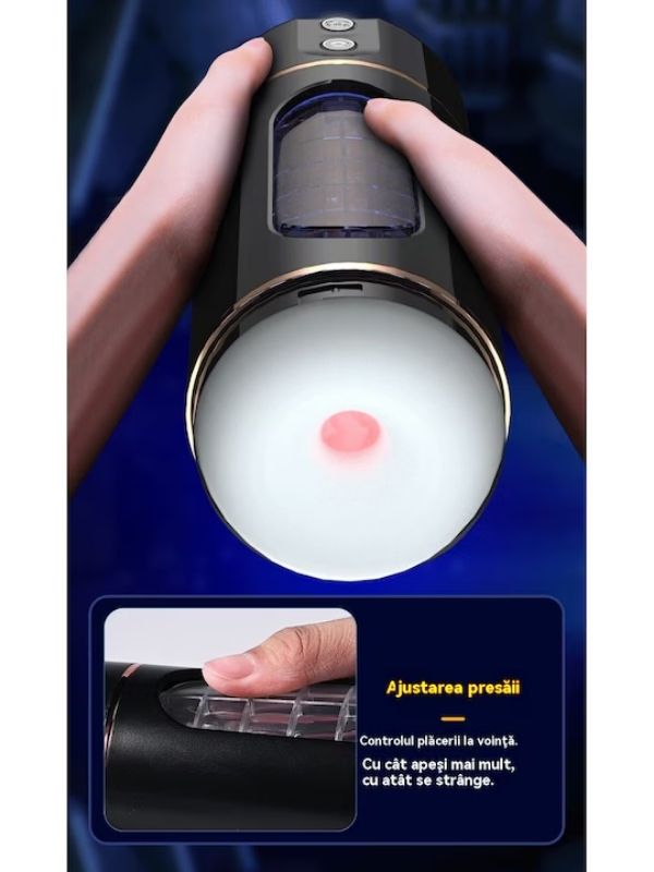 USB Şarjlı 10 Mod Titreşimli Sesli Akıllı Mastürbatör Siyah - C-LL-2318-B