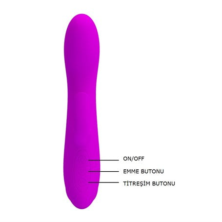 USB Şarjlı 12 Emme ve 12 Titreşim Fonksiyonlu 19 cm Teknolojik Vibratör - BDM1439