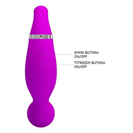USB Şarjlı 12 Emme ve 12 Titreşim Fonksiyonlu Teknolojik Vibratör- Pecker - BDM1426