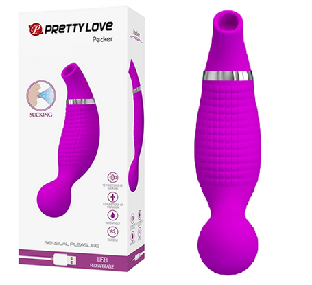 USB Şarjlı 12 Emme ve 12 Titreşim Fonksiyonlu Teknolojik Vibratör- Pecker - BDM1426