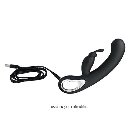 USB Şarjlı 12 Fonksiyonlu Klitoris Uyarıcılı Teknolojik Tavşan Vibratör - Webb - BDM1442