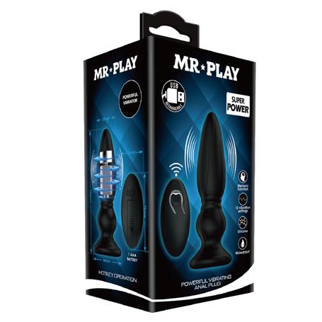 USB Şarjlı 12 Titreşim Modlu Uzaktan Kumandalı Vibratör & Boğumlu Anal Plug - BDM1258