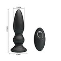 USB Şarjlı 12 Titreşim Modlu Uzaktan Kumandalı Vibratör & Boğumlu Anal Plug - BDM1258