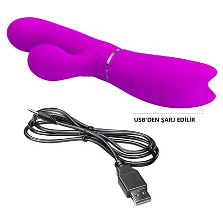USB Şarjlı 12 Titreşim ve Klitoris Dil Uyarım Fonksiyonlu Teknolojik Vibratör - BDM1371