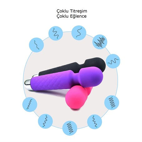 USB Şarjlı 20 Fonksiyonlu Teknolojik Vibratör - AV Magic - BDM1137