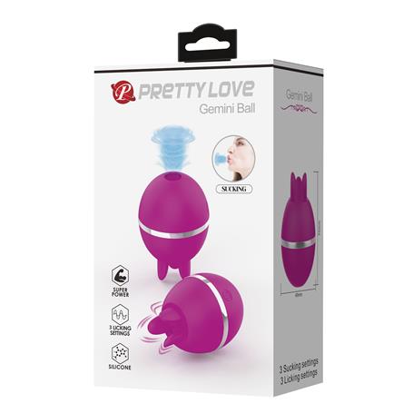 USB Şarjlı 3 Emme ve Dil Uyarım Fonksiyonlu Teknolojik Yumurta Vibratör - Gemini Ball - BDM1341
