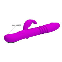 Usb Şarjlı 3 Yönlü Titreşimli Klitoris Uyarıcılı Tavşan Vibratör - BDM4399