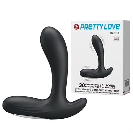 USB Şarjlı 30 Modlu Titreşimli Prostat Vibratör ve Anal Plug Siyah - BDM4029