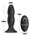 USB Şarjlı 4 Titreşim ve 4 Yuvarlanma Modlu Uzaktan Kumandalı Vibratör ve Anal Plug - BDM4052