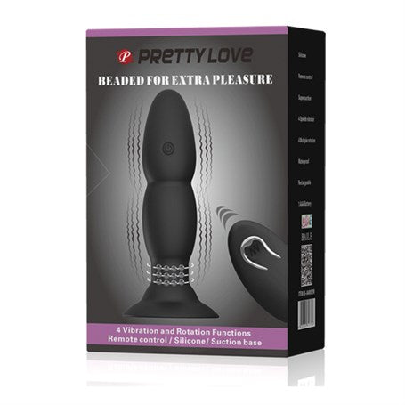 USB Şarjlı 4 Titreşim ve 4 Yuvarlanma Modlu Uzaktan Kumandalı Vibratör ve Anal Plug - BDM4052