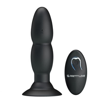 USB Şarjlı 4 Titreşim ve 4 Yuvarlanma Modlu Uzaktan Kumandalı Vibratör ve Anal Plug - BDM4052