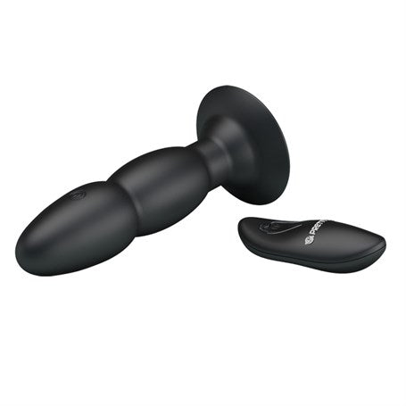 USB Şarjlı 4 Titreşim ve 4 Yuvarlanma Modlu Uzaktan Kumandalı Vibratör ve Anal Plug - BDM4052