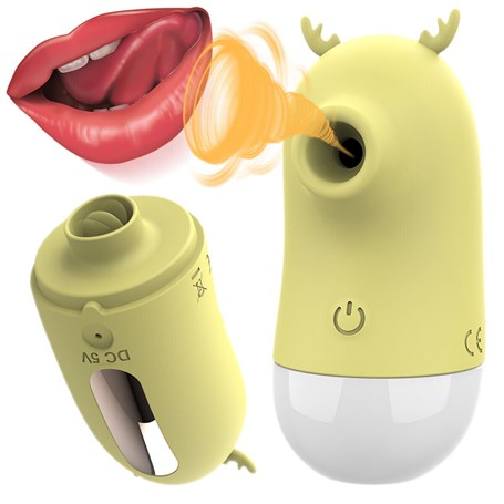 USB Şarjlı 5 Emme ve Dil Uyarım Fonksiyonlu Teknolojik Vibratör - BDM1117