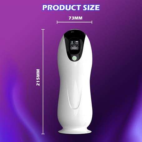 USB Şarjlı 8 Emme Modlu Dijital Göstergeli Sesli Teknolojik Mastürbatör - BDM1547