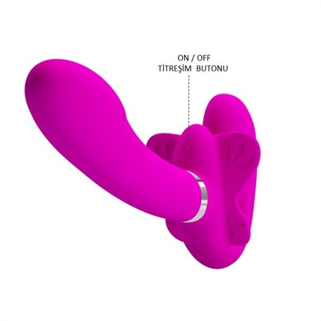 USb Şarjlı Çift Taraflı Strapon Teknolojik G-Spot Vajinal Vibratör - BDM2206