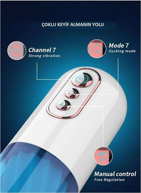 USB Şarjlı Emme Modlu Sesli Teknolojik Mastürbatör - BDM1546