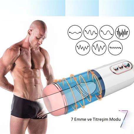USB Şarjlı Emme Modlu Sesli Teknolojik Mastürbatör - BDM1546