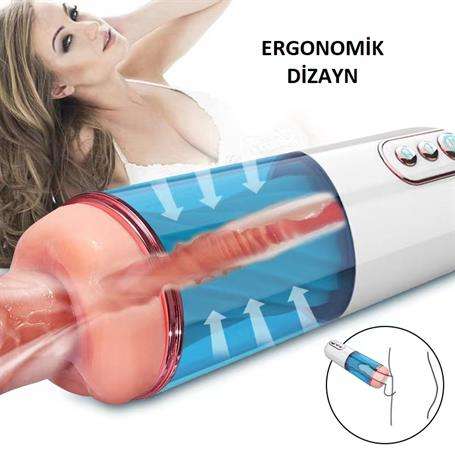 USB Şarjlı Emme Modlu Sesli Teknolojik Mastürbatör - BDM1546