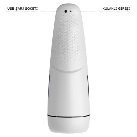 USB Şarjlı Hareketli Dil Uyarımlı Isıtmalı Sesli Masturbatör - Marissa - BDM1245