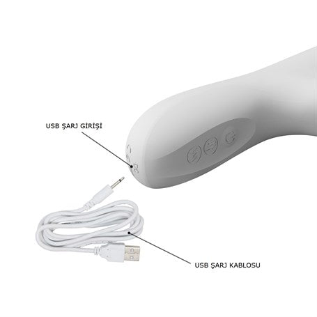 USB Şarjlı İleri Geri Hareketli 4 Modlu Klitoris Uyarıcılı Tavşan Vibratör - BDM1244