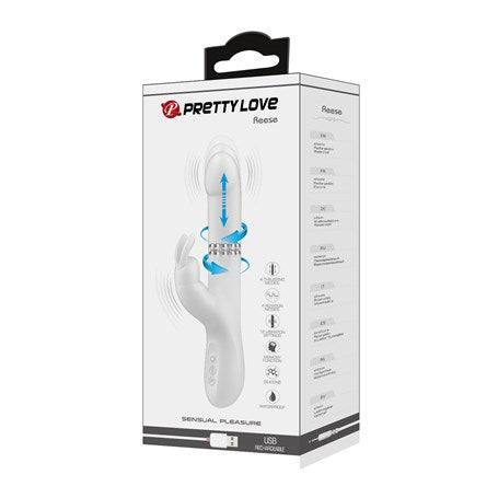 USB Şarjlı İleri Geri Hareketli 4 Modlu Klitoris Uyarıcılı Tavşan Vibratör - BDM1244