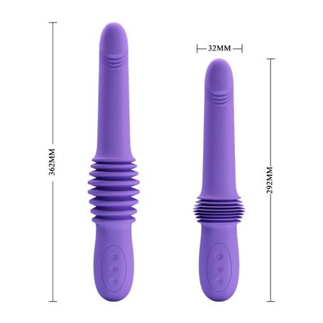 USB Şarjlı İleri Geri Hareketli Teknolojik Vibratör Mor - Pazuzu - BDM1283