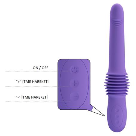 USB Şarjlı İleri Geri Hareketli Teknolojik Vibratör Mor - Pazuzu - BDM1283