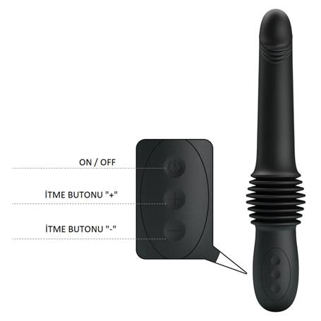 USB Şarjlı İleri Geri Hareketli Teknolojik Vibratör Siyah - Pazuzu - BDM1282