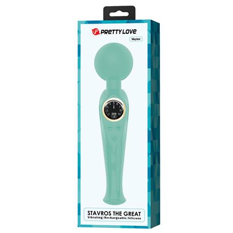 USB Şarjlı Led Göstergeli Klitoris Uyarıcılı Bayan Masaj Vibratör Turkuaz - Skyler - BDM1337