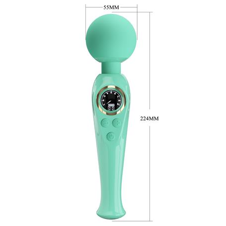 USB Şarjlı Led Göstergeli Klitoris Uyarıcılı Bayan Masaj Vibratör Turkuaz - Skyler - BDM1337