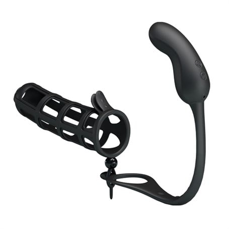 Penis Kılıflı USB Şarjlı Titreşimli Anal Plug - BDM2623