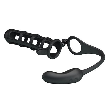 Penis Kılıflı USB Şarjlı Titreşimli Anal Plug - BDM2623